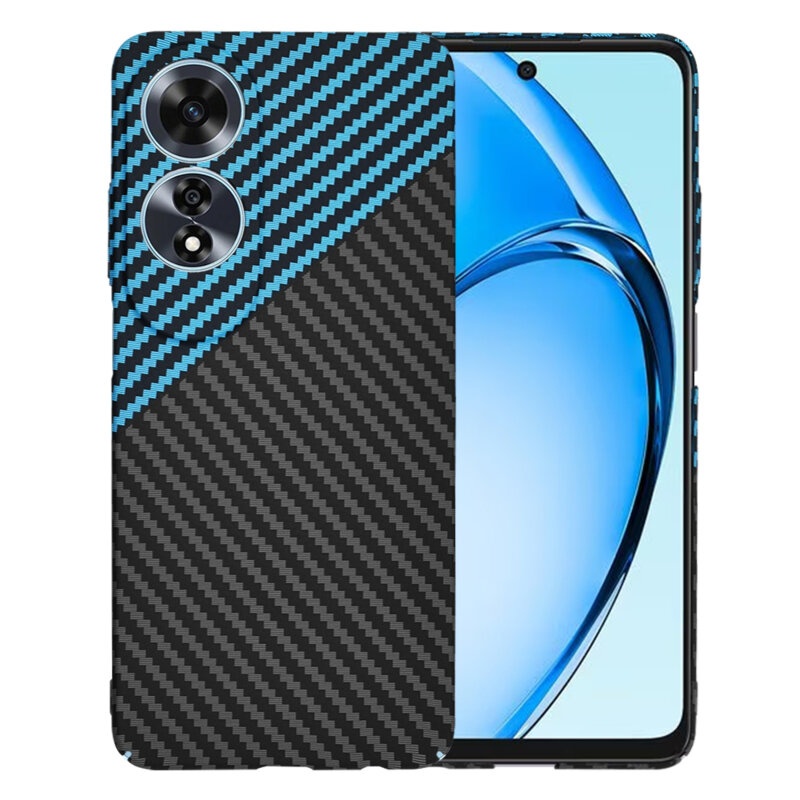 Husa pentru Oppo A60 4G, Finisaj Premium cu Textura de Carbon, Design Elegant, SKDR CarbonFlex - Bleu