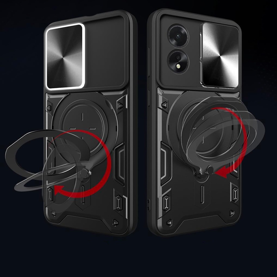 Husa pentru Oppo A60 4G, SKYDDAR INNOVATION, CamGuard Pro, Inel Magnetic, Protectie Camera, set cu sticker, Albastru - 1 | YEO