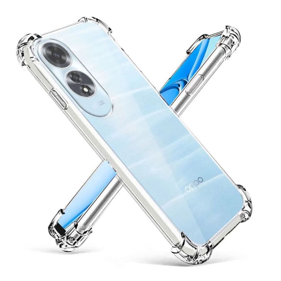 Husa pentru Oppo A60 4G , SKYDDAR INNOVATION, Shockproof Clear din Silicon Slim, Transparenta, set cu sticker