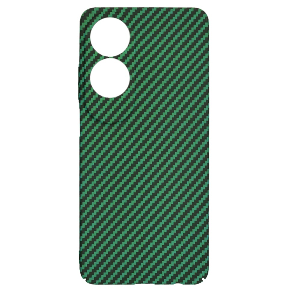Husa pentru Oppo A60 4G, SKYDDAR INNOVATION, textura carbon, Carbonite FiberShell, set cu sticker, Verde, - 3 | YEO