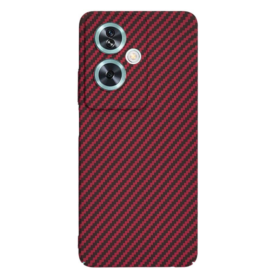 Husa pentru Oppo A79 5G / OnePlus Nord N30 SE, Finisaj Premium cu Textura de Carbon, Design Elegant, SKDR CarbonFlex - Rosu - 2 | YEO