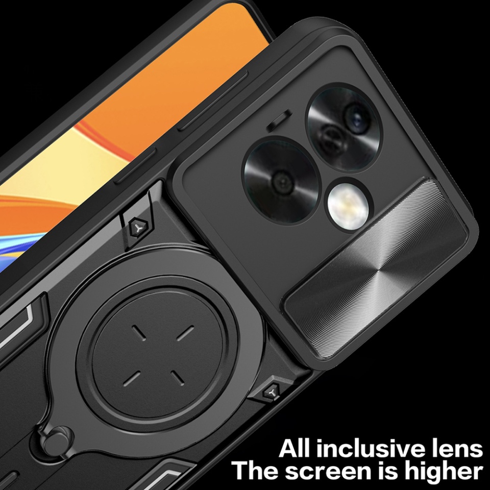 Husa pentru Oppo A79 5G / OnePlus Nord N30 SE, SKYDDAR INNOVATION, CamGuard Pro, Inel Magnetic, Protectie Camera, set cu sticker, Rosu - 3 | YEO