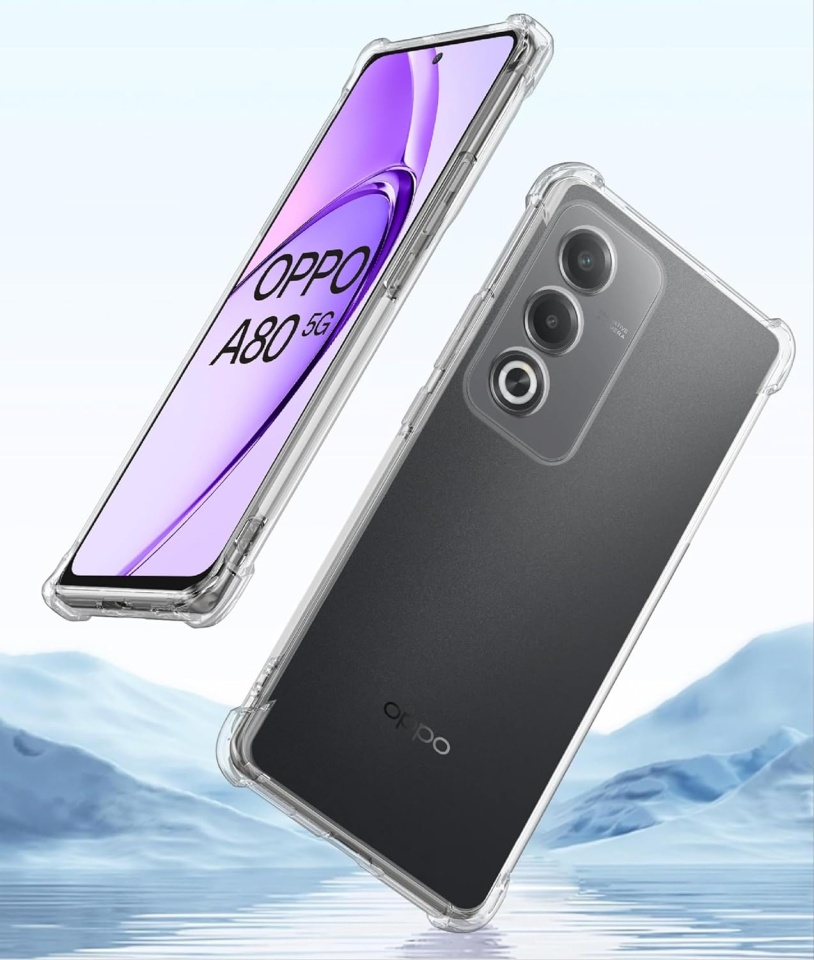 Husa pentru Oppo A80 5G din silicon slim, anti soc, Skyddar Shock - Transparenta - 1 | YEO