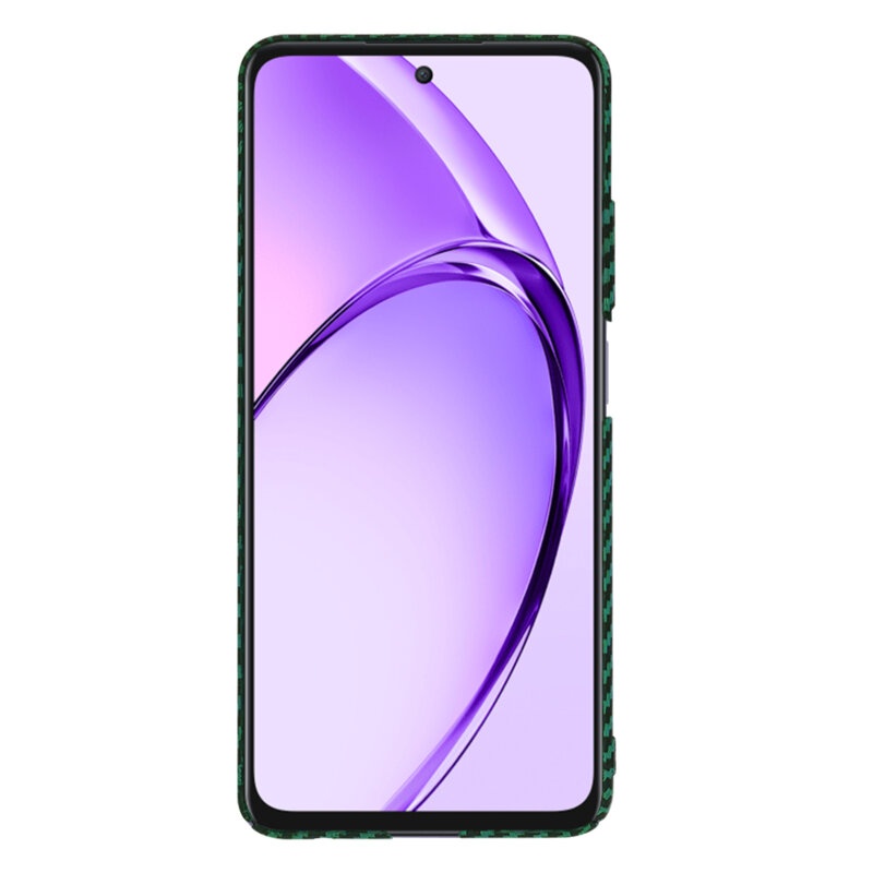 Husa pentru Oppo A80 5G, Finisaj Premium cu Textura de Carbon, Design Elegant, SKDR CarbonFlex - Verde - 2 | YEO