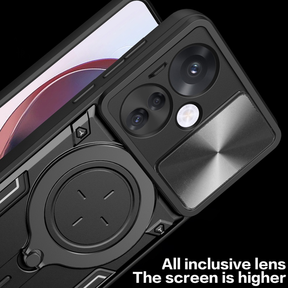 Husa pentru Oppo Reno11 F, cu inel magnetic si suport ajustabil, protecție completa camera, SKDR SafeCover - Albastru - 2 | YEO