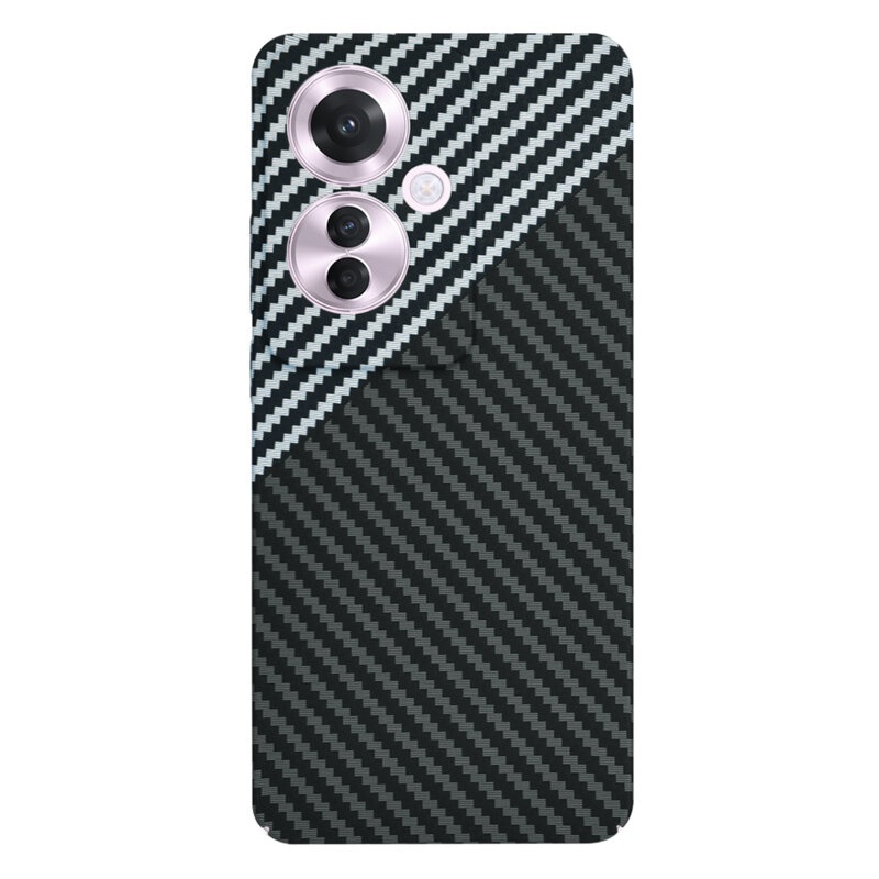 Husa pentru Oppo Reno11 F, Finisaj Premium cu Textura de Carbon, Design Elegant, SKDR CarbonFlex - Gri - 2 | YEO