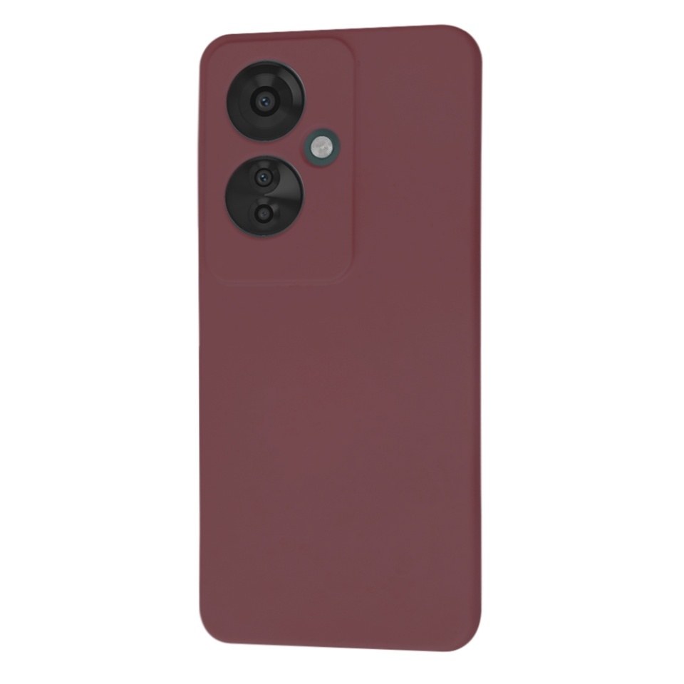 Husa pentru Oppo Reno11 F, SKYDDAR INNOVATION, din Silicon Catifelat, SoftElegance, set cu sticker, Bordo - 2 | YEO