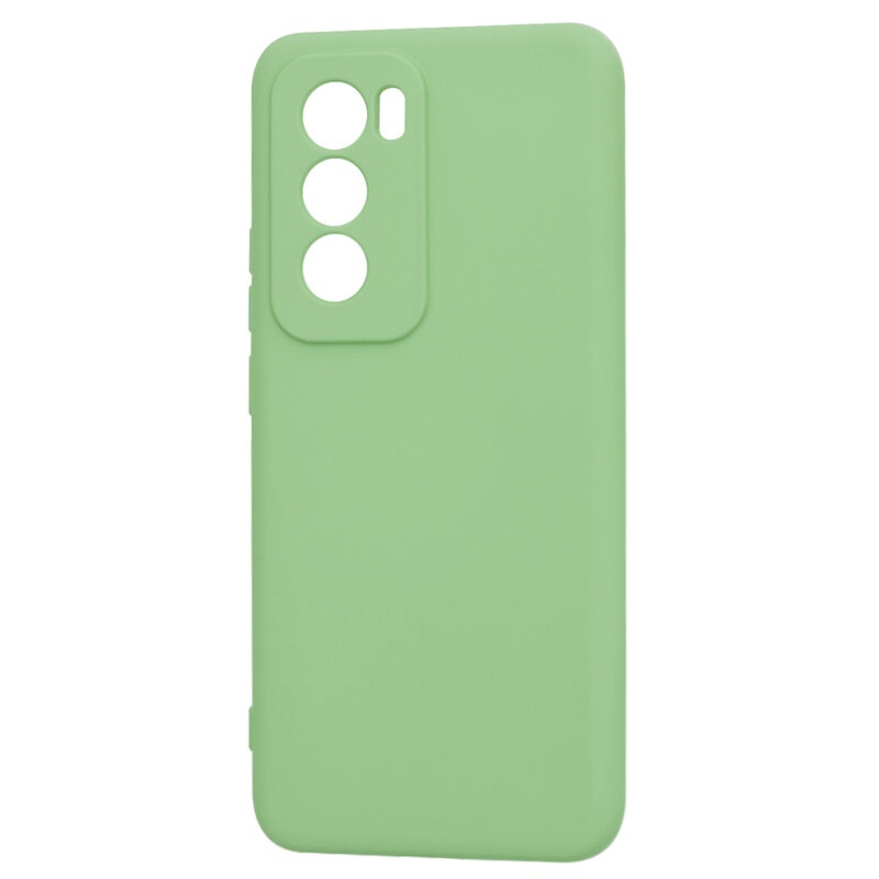 Husa pentru Oppo Reno12 din Silicon Catifelat, Protectie Premium, Skyddar SoftElegance - Verde deschis - 3 | YEO