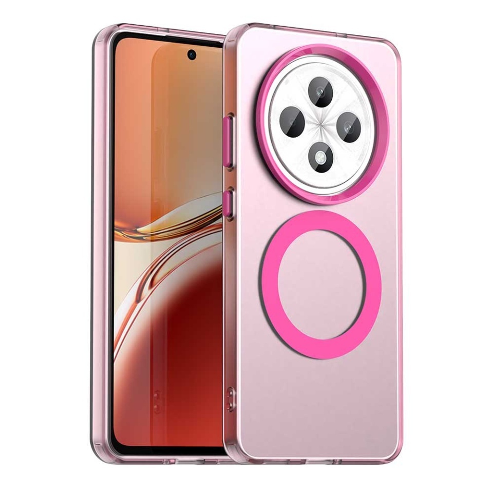 Husa pentru Oppo Reno12 F 5G / Reno12 FS 5G / Reno12 F 4G / Reno12 FS 4G, SKYDDAR INOVATION, CandyCase, Magsafe, set cu sticker, Roz