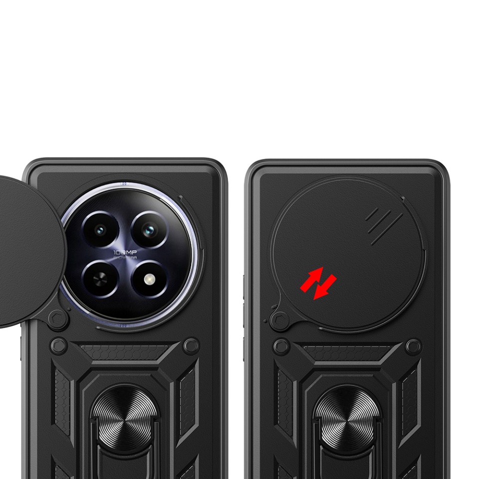 Husa pentru Oppo Reno12 F / Reno12 FS cu inel magnetic si protectie camera Skyddar CamShield - Albastru - 1 | YEO