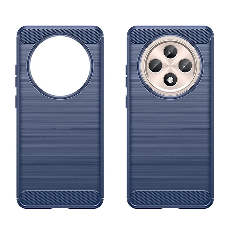 Husa pentru Oppo Reno12 F / Reno12 FS din Silicon Premium, Slim, cu textura Fibra Carbon - Albastru - 1 | YEO