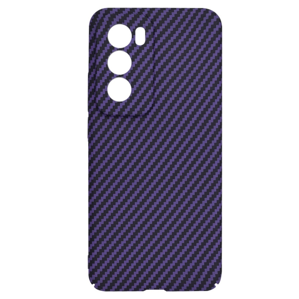 Husa pentru Oppo Reno12 Pro, SKYDDAR INNOVATION, textura carbon, Carbonite FiberShell, set cu sticker, Mov, - 3 | YEO