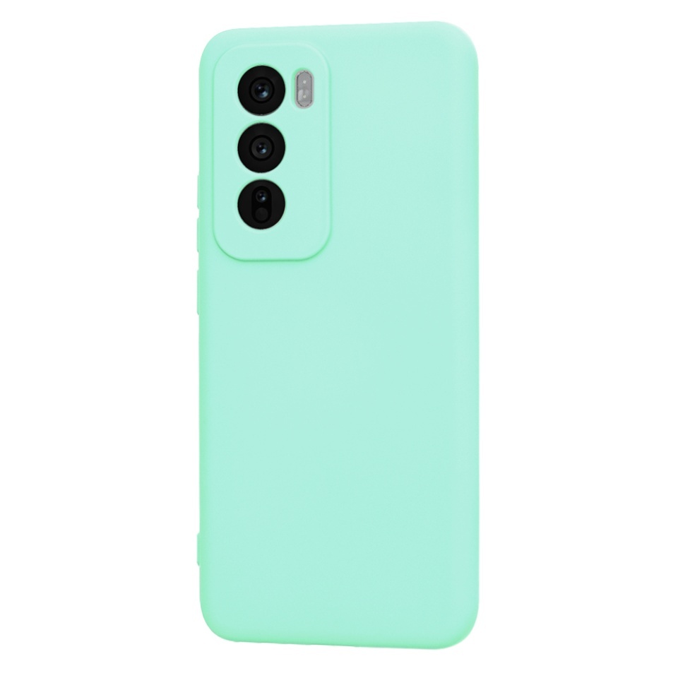 Husa pentru Oppo Reno12, SKYDDAR INNOVATION, din Silicon Catifelat, SoftElegance, set cu sticker, Turcoaz - 2 | YEO