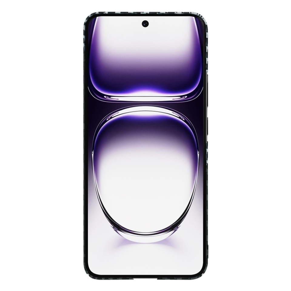 Husa pentru Oppo Reno12, SKYDDAR INNOVATION, textura carbon, Carbonite FiberShell, set cu sticker, Gri, - 1 | YEO