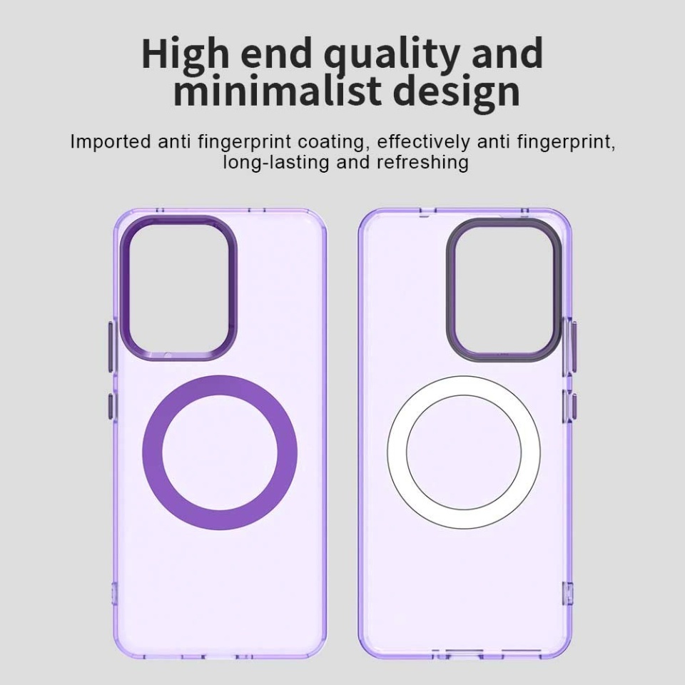 Husa pentru Oppo Reno13 F 4G / Reno13 F 5G / Reno13 FS 5G, SKYDDAR INOVATION, CandyCase, Magsafe, set cu sticker, Mov - 2 | YEO