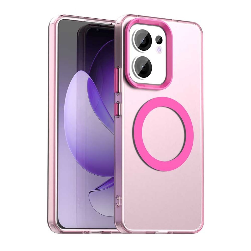 Husa pentru Oppo Reno13 F 4G / Reno13 F 5G / Reno13 FS 5G, SKYDDAR INOVATION, CandyCase, Magsafe, set cu sticker, Roz