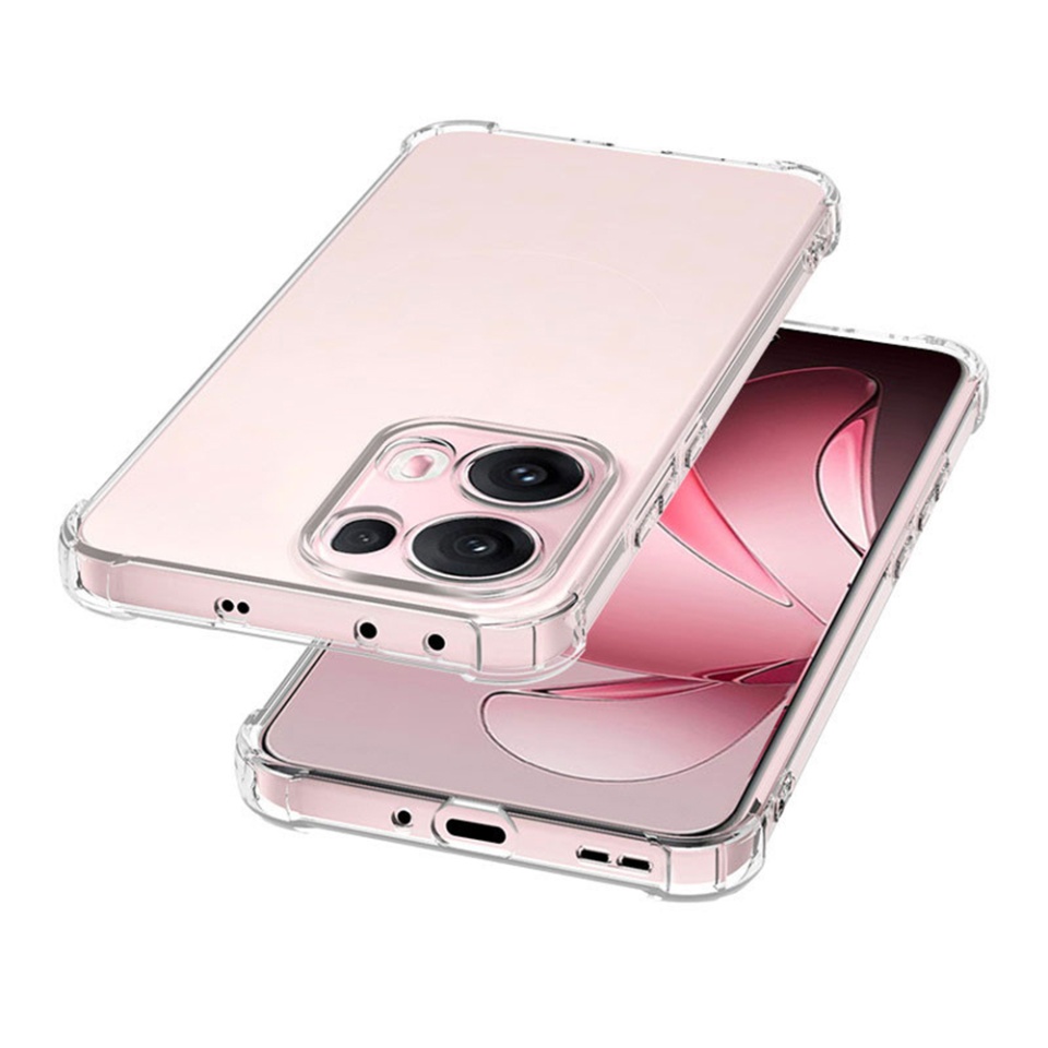 Husa pentru Oppo Reno13 Pro , SKYDDAR INNOVATION, Shockproof Clear din Silicon Slim, Transparenta, set cu sticker - 1 | YEO
