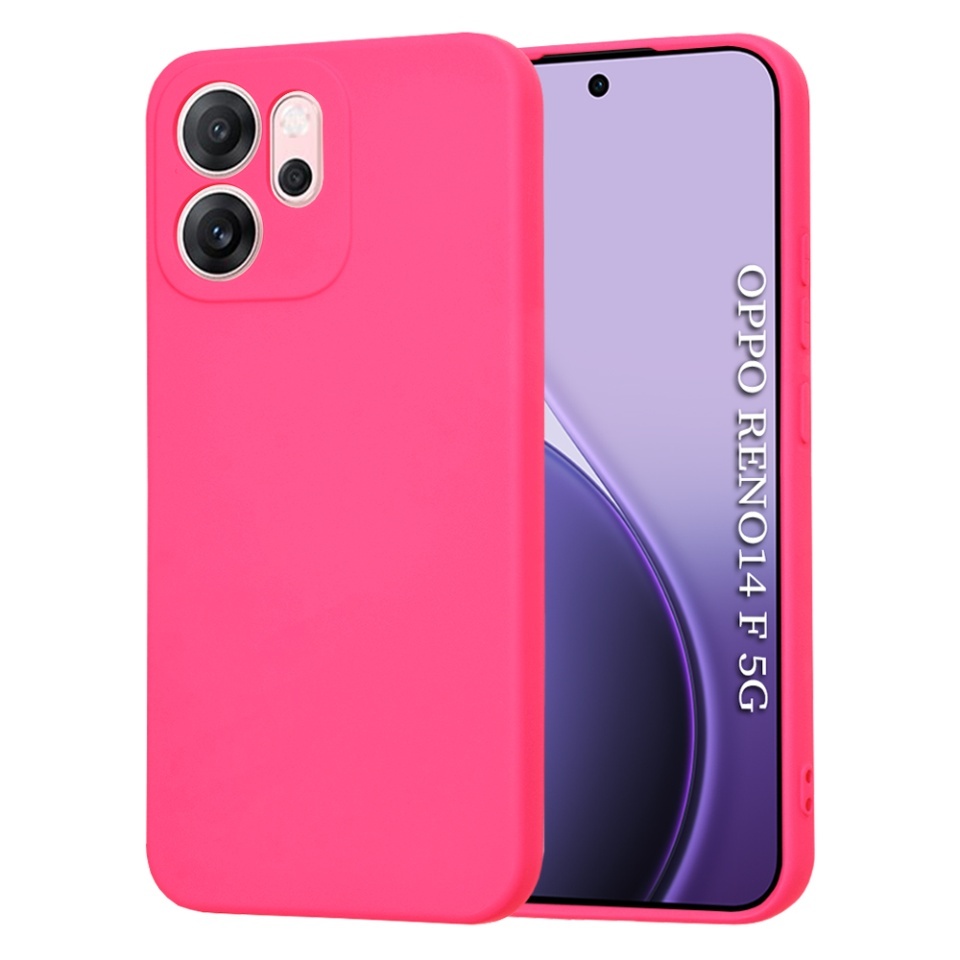 Husa pentru Oppo Reno14 F, SKYDDAR INNOVATION, din Silicon Catifelat, SoftElegance, set cu sticker, Fucsia