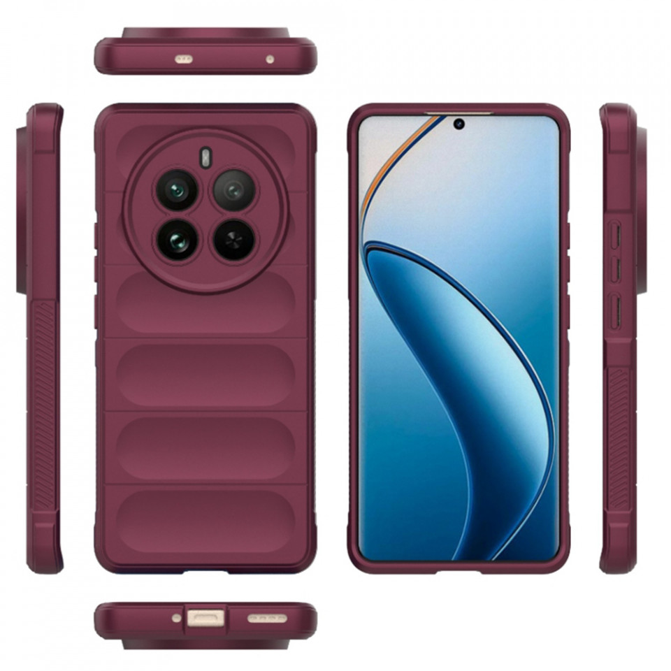 Husa pentru Realme 12 Pro / 12 Pro+ eleganta, din silicon mat, SKDR Vogue - Bordo - 1 | YEO
