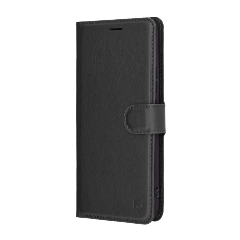 Husa pentru Realme 14 Pro+, SKYDDAR INNOVATION, Leather Wallet, tip Carte cu Portofel Interior, Finisaje Premium, set cu sticker, Negru - 3 | YEO
