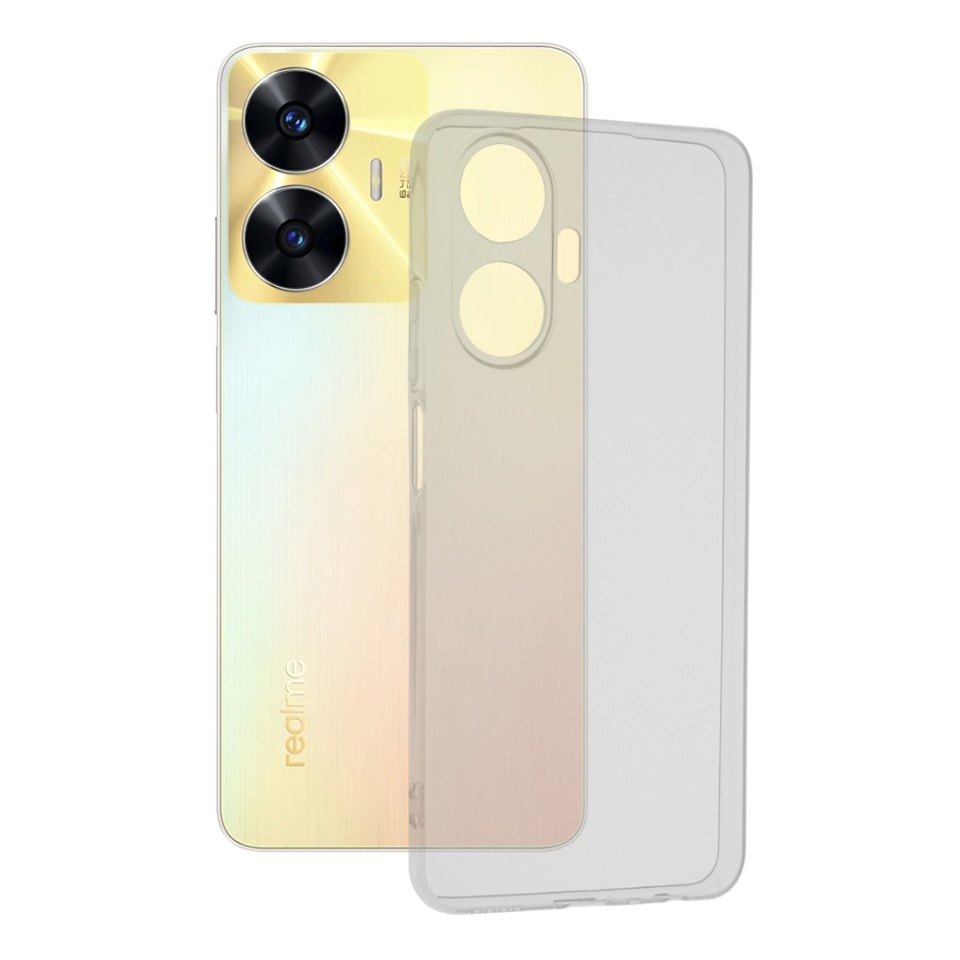 Husa pentru Realme C55, SKYDDAR INNOVATION, ClearGuard, din silicon transparent, set cu sticker, Transparenta