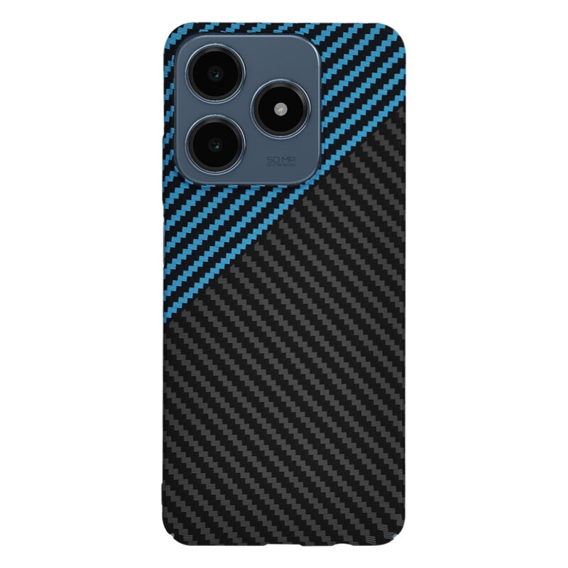 Husa pentru Realme C63 / C61, Finisaj Premium cu Textura de Carbon, Design Elegant, SKDR CarbonFlex - Bleu - 1 | YEO