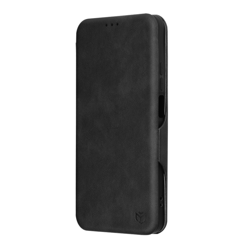 Husa pentru Realme C63 / C61 tip carte din Piele Ecologica, Suport Carduri, Inchidere Magnetica, Pocket Safe cu sticker - Negru - 3 | YEO