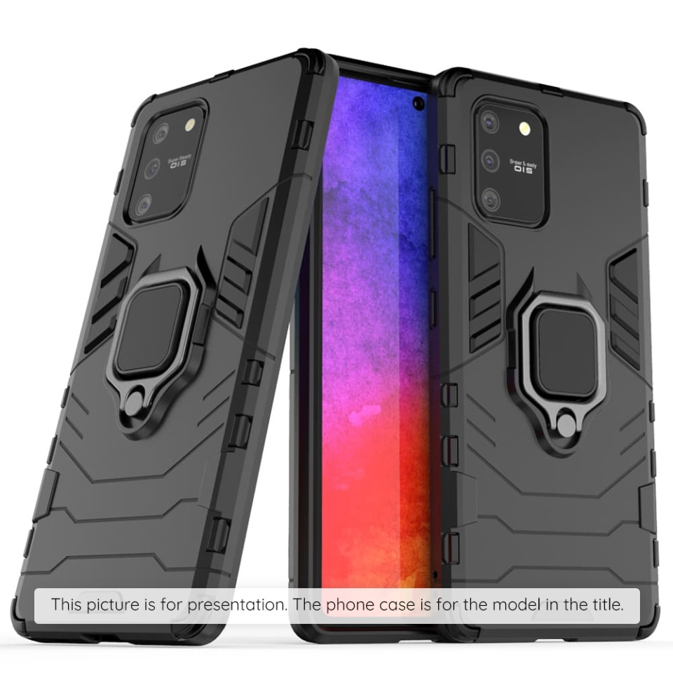 Husa pentru Realme GT 7 Pro cu inel magnetic, antisoc, SKDR Forged - Negru