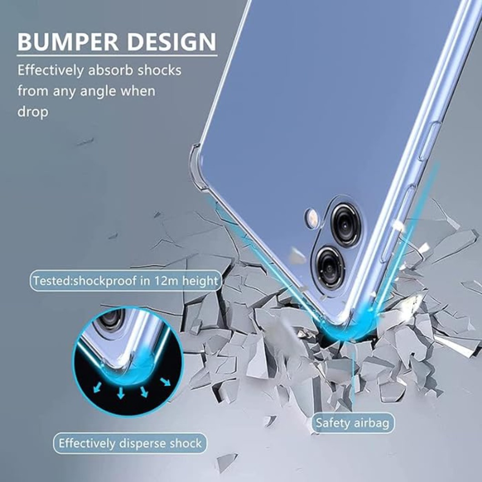 Husa pentru Samsung Galaxy A04e / Galaxy M04 , SKYDDAR INNOVATION, Shockproof Clear din Silicon Slim, Transparenta, set cu sticker - 3 | YEO