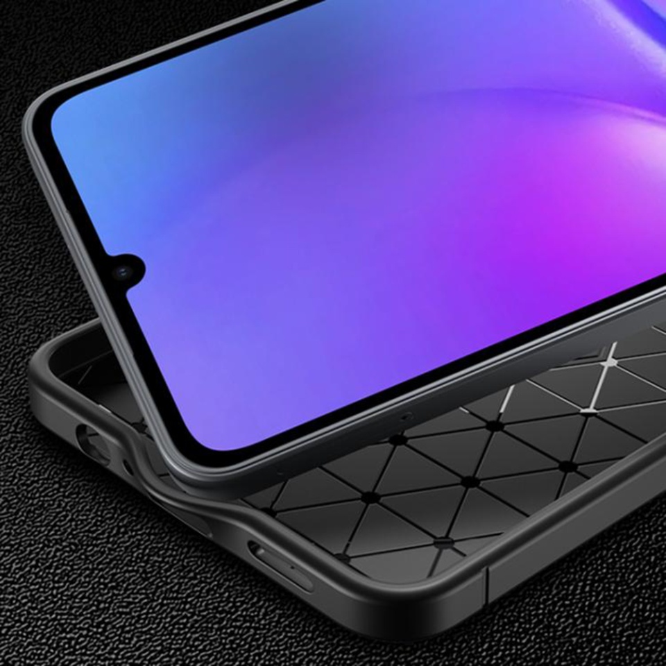 Husa pentru Samsung Galaxy A07 4G, SKYDDAR INNOVATION, CarbonFiber, Antisoc, set cu sticker, Negru - 3 | YEO