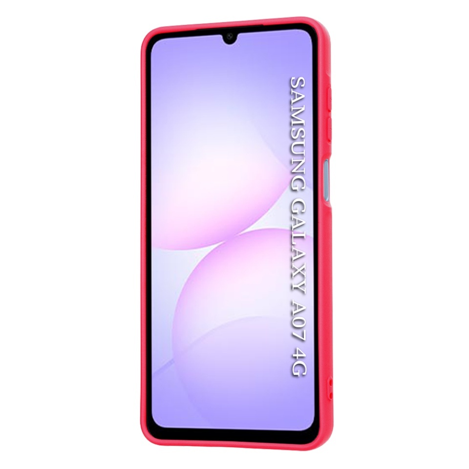 Husa pentru Samsung Galaxy A07 4G, SKYDDAR INNOVATION, din Silicon Catifelat, SoftElegance, set cu sticker, Fucsia - 1 | YEO