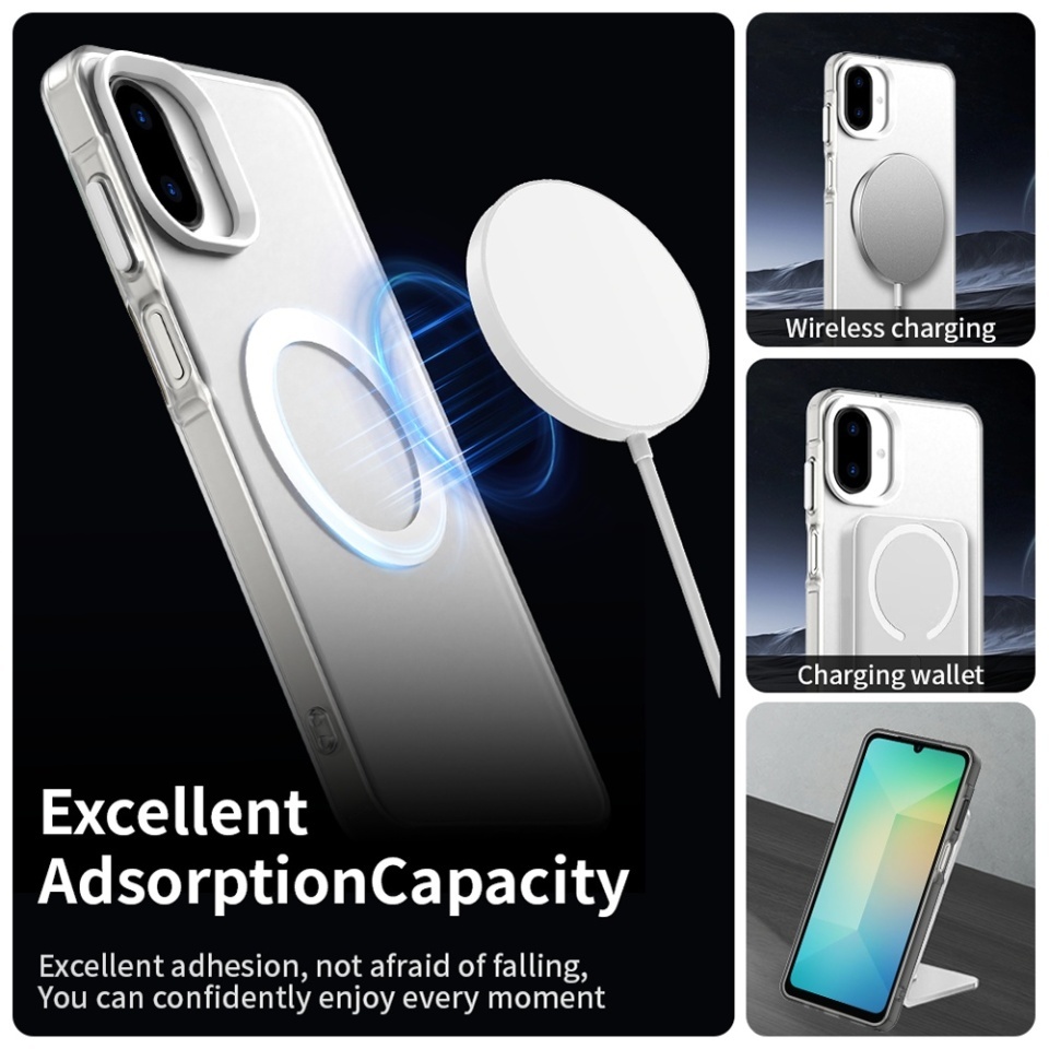 Husa pentru Samsung Galaxy A07 4G, SKYDDAR INOVATION, CandyCase, Magsafe, set cu sticker, Alb - 2 | YEO