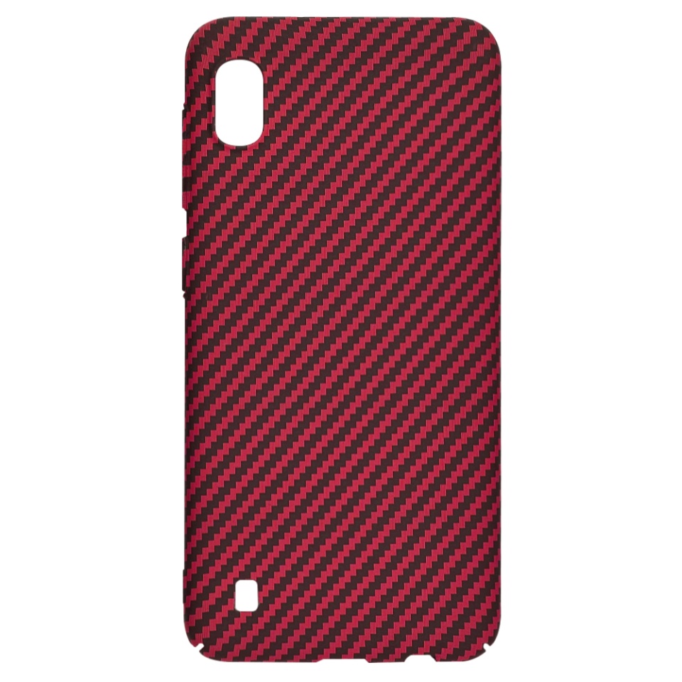 Husa pentru Samsung Galaxy A10, Finisaj Premium cu Textura de Carbon, Design Elegant, SKDR CarbonFlex - Rosu - 3 | YEO
