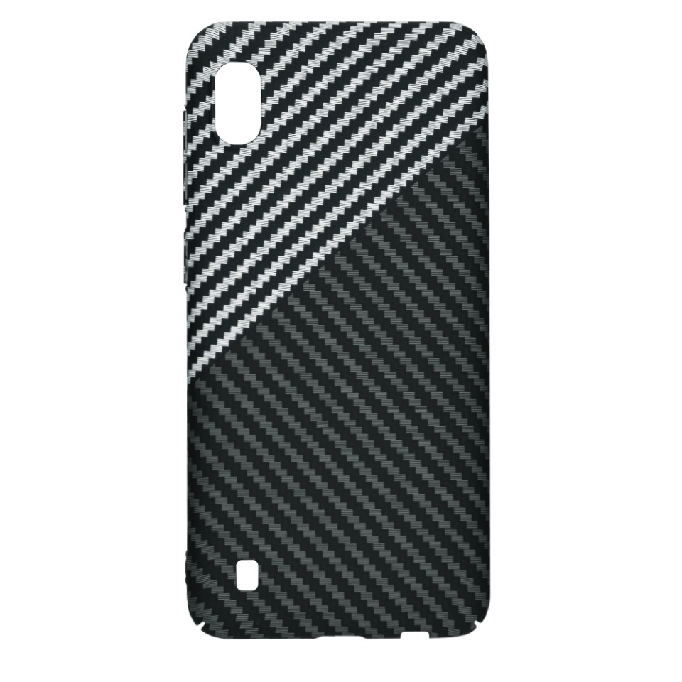 Husa pentru Samsung Galaxy A10, SKYDDAR INNOVATION, textura carbon, Carbonite FiberShell, set cu sticker, Gri, - 3 | YEO