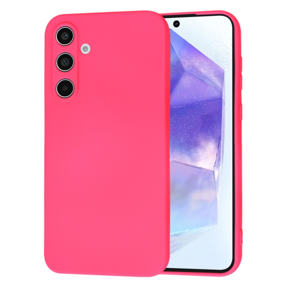 Husa pentru Samsung Galaxy A15 4G / Galaxy A15 5G din Silicon Catifelat, Protectie Premium, Skyddar SoftElegance - Fucsia