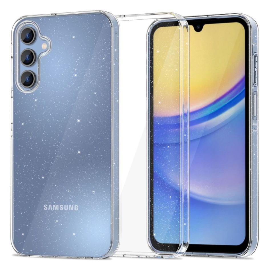 Husa pentru Samsung Galaxy A15 4G / Galaxy A15 5G din Silicon TPU cu Sclipici, Design Elegant si Ultra Subtire, SKDR Shine - Transparenta