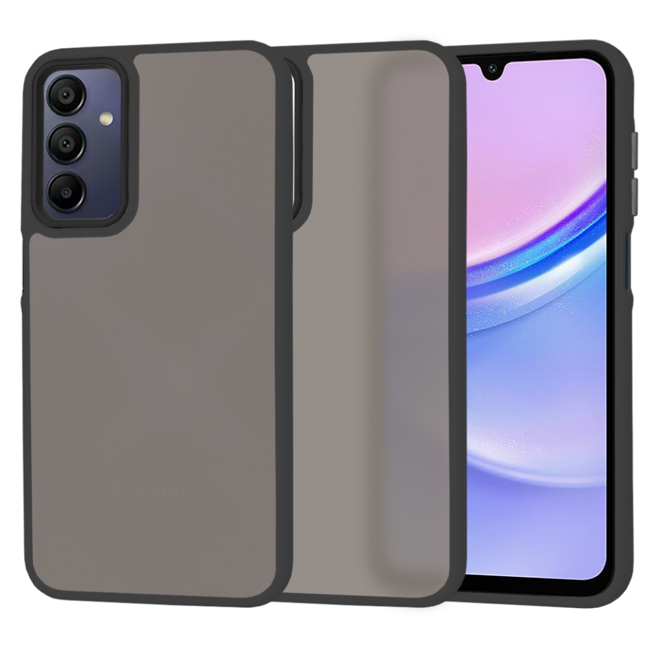 Husa pentru Samsung Galaxy A15 4G / Galaxy A15 5G, SKYDDAR INNOVATION, HaloFrost, AntiSoc, Negru, set cu sticker