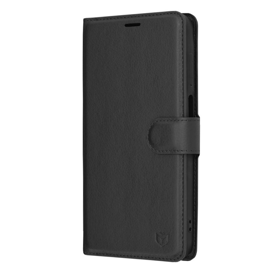 Husa pentru Samsung Galaxy A15 4G / Galaxy A15 5G, SKYDDAR INNOVATION, Leather Wallet, tip Carte, cu Portofel Interior, Finisaje Premium, Negru, set cu sticker - 3 | YEO