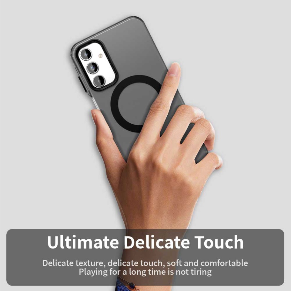 Husa pentru Samsung Galaxy A15 4G / Galaxy A15 5G, SKYDDAR INOVATION, CandyCase, Magsafe, set cu sticker, Negru - 1 | YEO