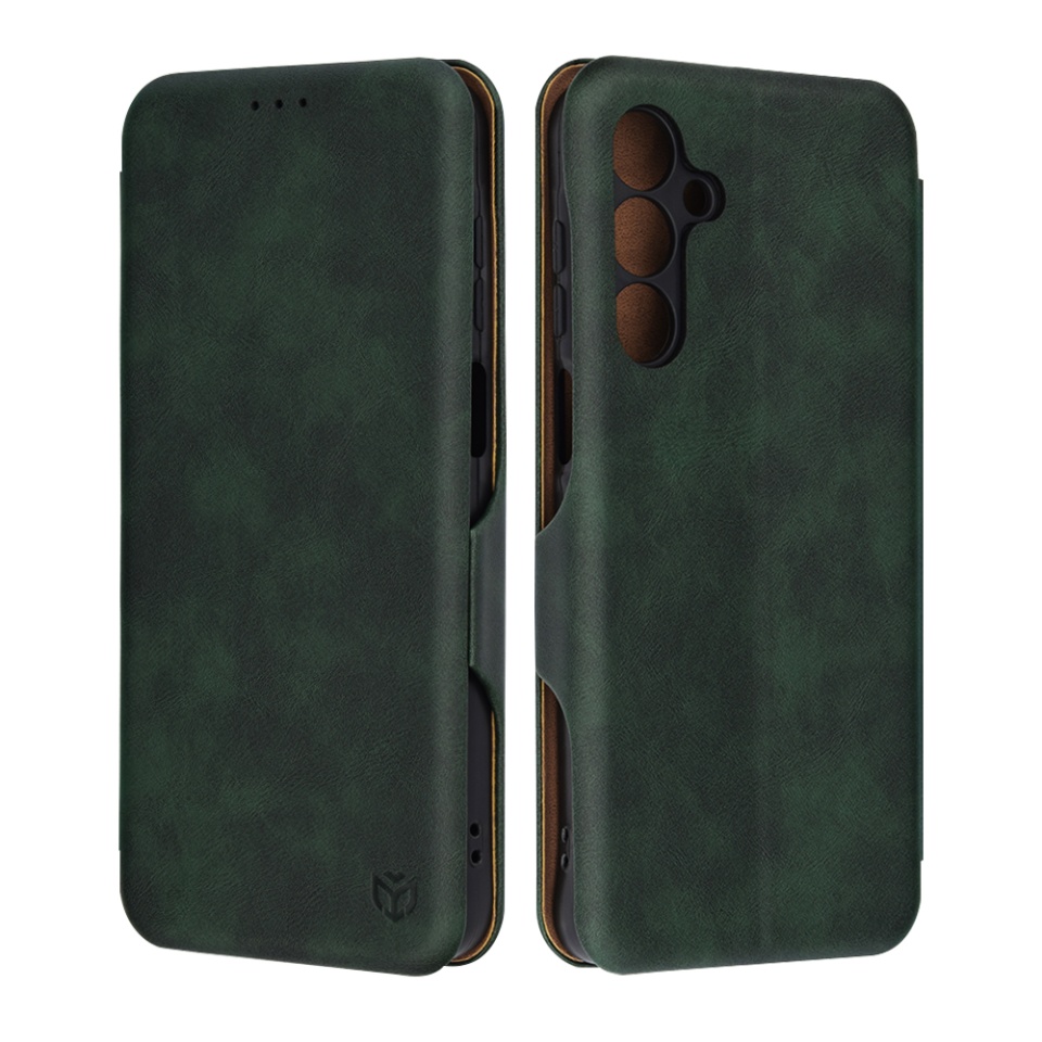 Husa pentru Samsung Galaxy A16 4G / Galaxy A16 5G, SKYDDAR INNOVATION, Safe Wallet tip carte din Piele Ecologica, Suport Carduri, Inchidere Magnetica, Verde, set cu sticker