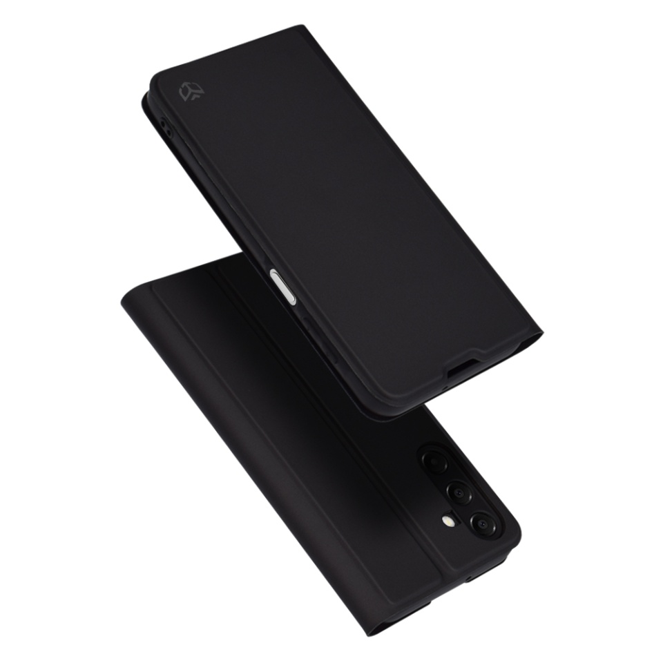 Husa pentru Samsung Galaxy A16 4G / Galaxy A16 5G, SKYDDAR INNOVATION, Magskin Book, tip Carte cu Portofel Interior, Negru, set cu sticker
