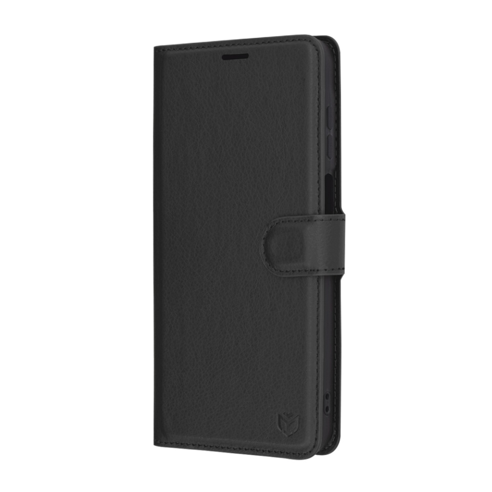Husa pentru Samsung Galaxy A16 4G / Galaxy A16 5G, SKYDDAR INNOVATION, Leather Wallet, tip Carte, cu Portofel Interior, Finisaje Premium, Negru, set cu sticker - 3 | YEO
