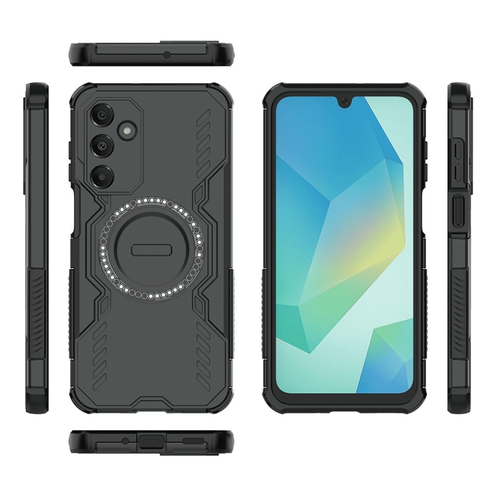 Husa pentru Samsung Galaxy A16 4G / Galaxy A16 5G, SKYDDAR INOVATION, ArmorMag, Magsafe, set cu sticker, Negru - 3 | YEO