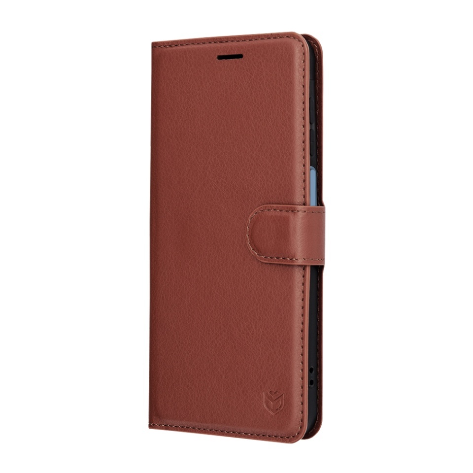 Husa pentru Samsung Galaxy A17 5G, SKYDDAR INNOVATION, Leather Folio tip Carte, cu Portofel Interior, Finisaje Premium, set cu sticker, Maro - 3 | YEO