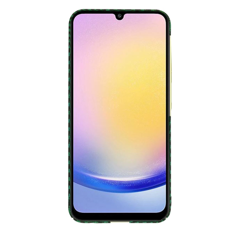 Husa pentru Samsung Galaxy A25 5G, SKYDDAR INNOVATION, Carbonite FiberShell, Verde, set cu sticker - 2 | YEO