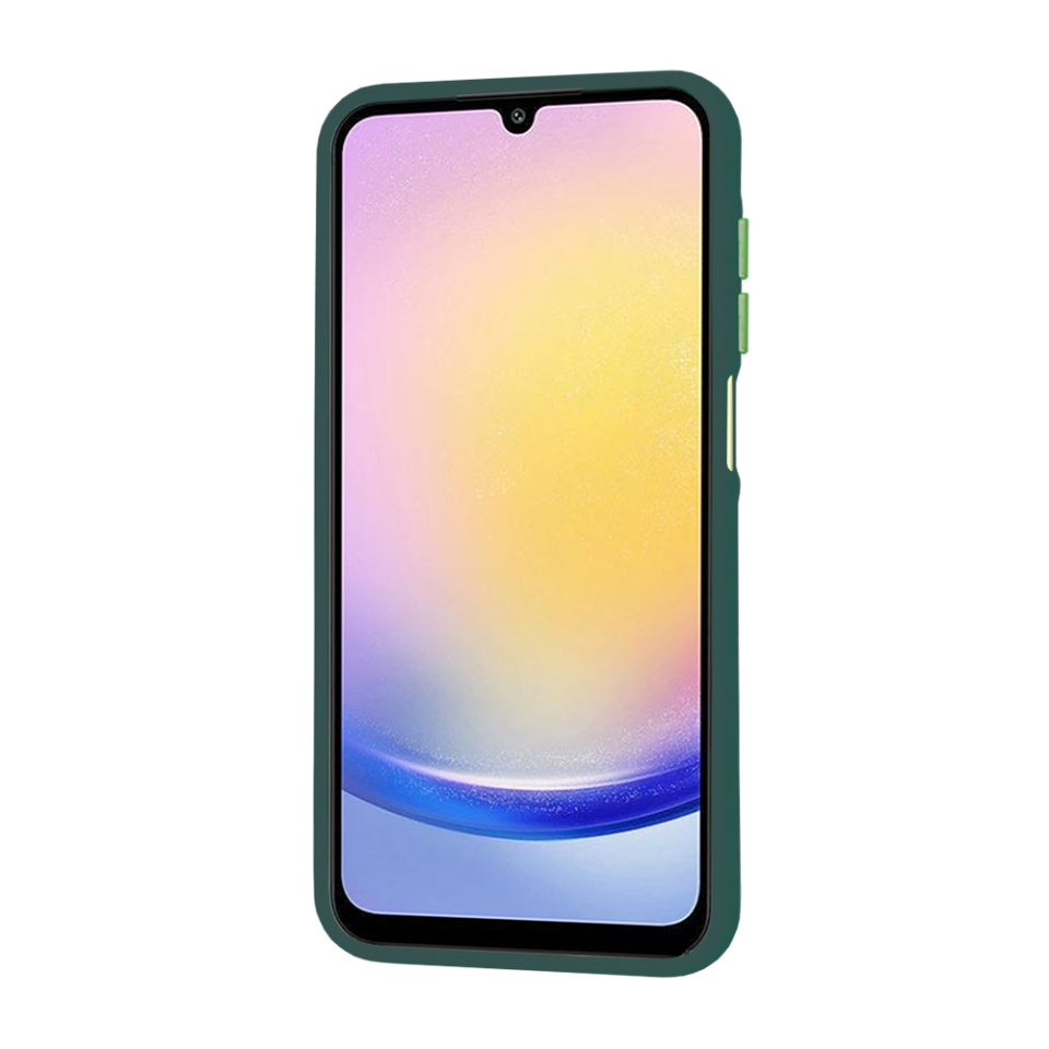 Husa pentru Samsung Galaxy A25 5G, SKYDDAR INNOVATION, HaloFrost, AntiSoc, Verde inchis, set cu sticker - 2 | YEO