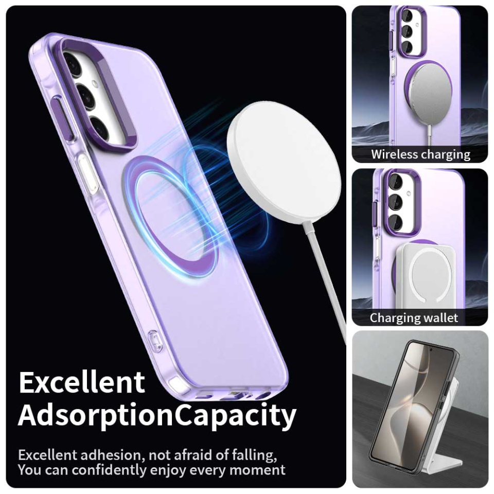 Husa pentru Samsung Galaxy A25 5G, SKYDDAR INOVATION, CandyCase, Magsafe, set cu sticker, Mov - 1 | YEO
