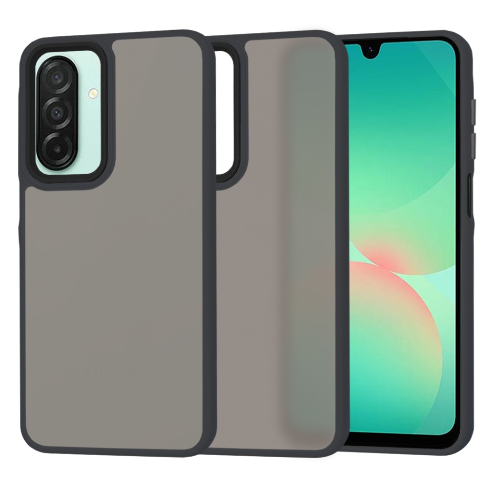 Husa pentru Samsung Galaxy A26 5G, SKYDDAR INNOVATION, HaloFrost, AntiSoc, Negru, set cu sticker