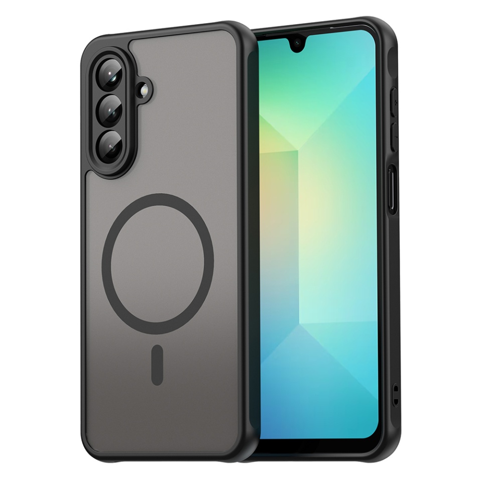 Husa pentru Samsung Galaxy A26 5G, SKYDDAR INNOVATION, HaloFrost MagSafe II, Antisoc, set cu sticker, Negru