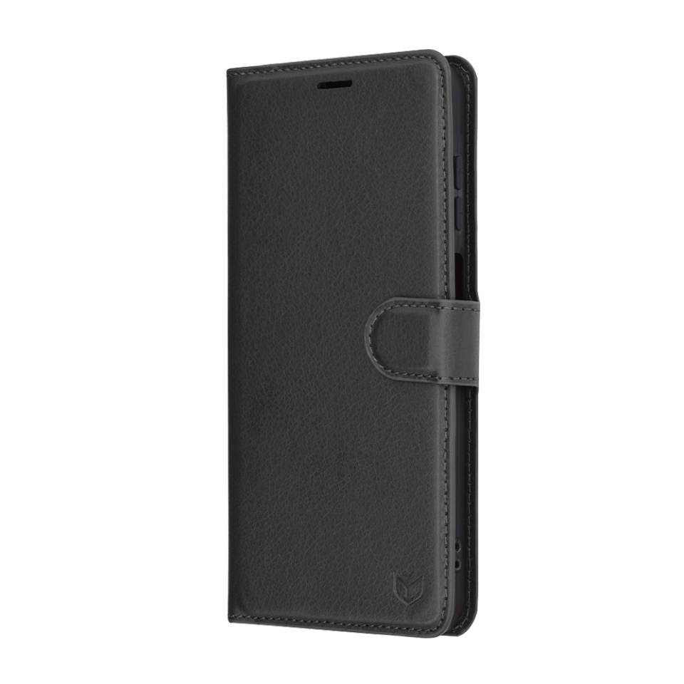 Husa pentru Samsung Galaxy A26 5G, SKYDDAR INNOVATION, Leather Wallet, tip Carte, cu Portofel Interior, Finisaje Premium, Negru, set cu sticker - 3 | YEO